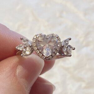 Sterling Silver Heart Ring (size  6.25 - 6.5)